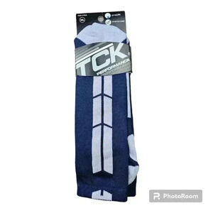 TCK Twin City Adult Crew Baseline Socks Navy/ light blue #BBPC3 XL NWT